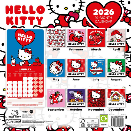 Calendrier mural  de Hello Kitty - Calendrier Mural 2026 - pour Unisexe - multicolore - Hello Kitty - View 2