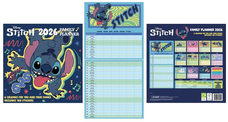 Calendrier mural Disney de Lilo & Stitch - Calendrier Mural 2026 - pour Indifférent - multicolore - Lilo & Stitch