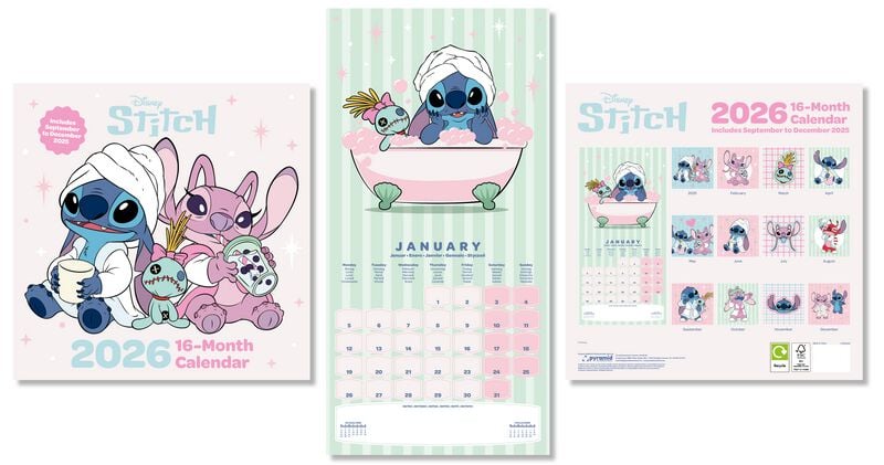 Calendrier mural Disney de Lilo & Stitch - Calendrier Mural 2026 - pour Unisexe - multicolore - Lilo & Stitch