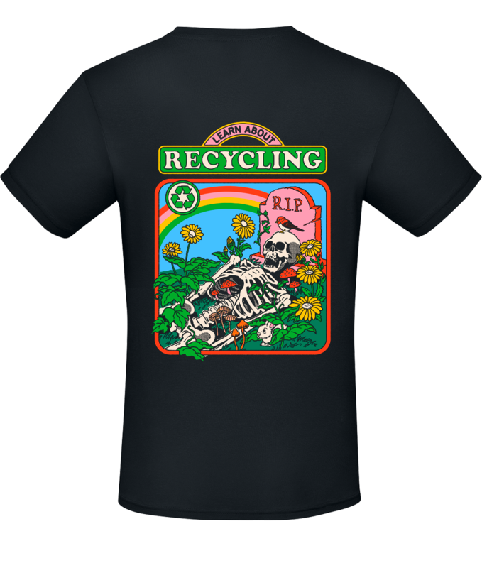 T-Shirt Manches courtes Fun de Steven Rhodes - Learn about Recyclng - S à XXL - pour Homme - noir - Steven Rhodes - View 2