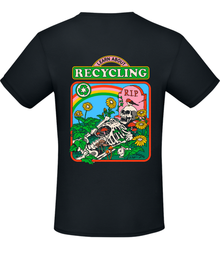 T-Shirt Manches courtes Fun de Steven Rhodes - Learn about Recyclng - S à XXL - pour Homme - noir - Steven Rhodes - View 2