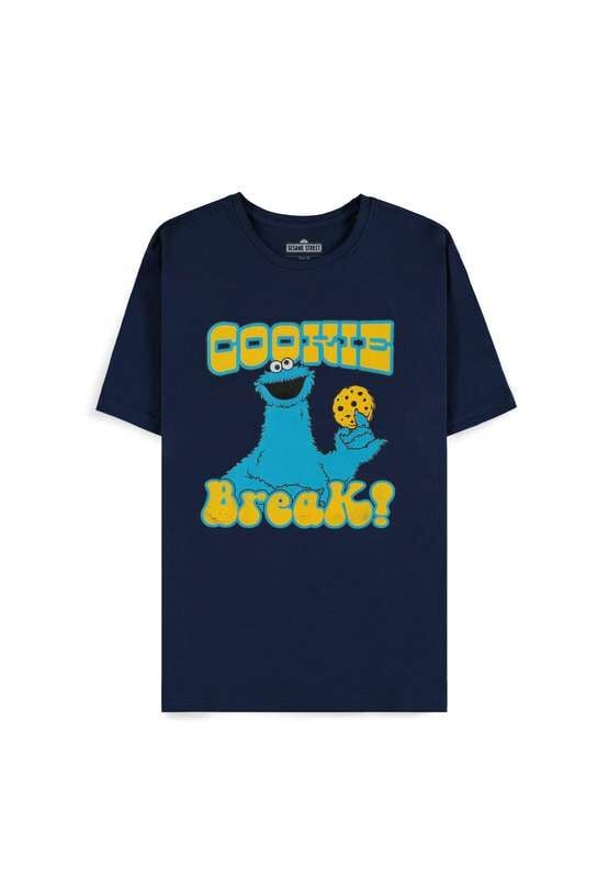 T-Shirt Manches courtes  de Sesame Street - Macaron Le Glouton - S à L - pour Homme - marine - Sesame Street
