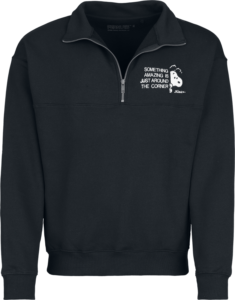 Sweat-shirt  de Snoopy - Snoopy - Something amazing is just around the corner - Pull Semi-Zip - S à 3XL - pour Homme - noir - Snoopy - View 2