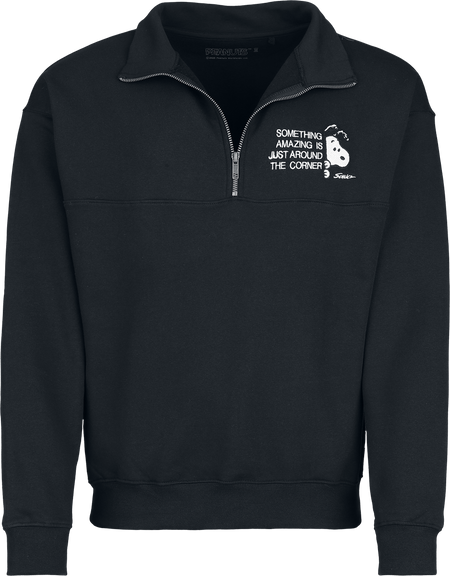 Sweat-shirt  de Snoopy - Snoopy - Something amazing is just around the corner - Pull Semi-Zip - S à 3XL - pour Homme - noir - Snoopy - View 2