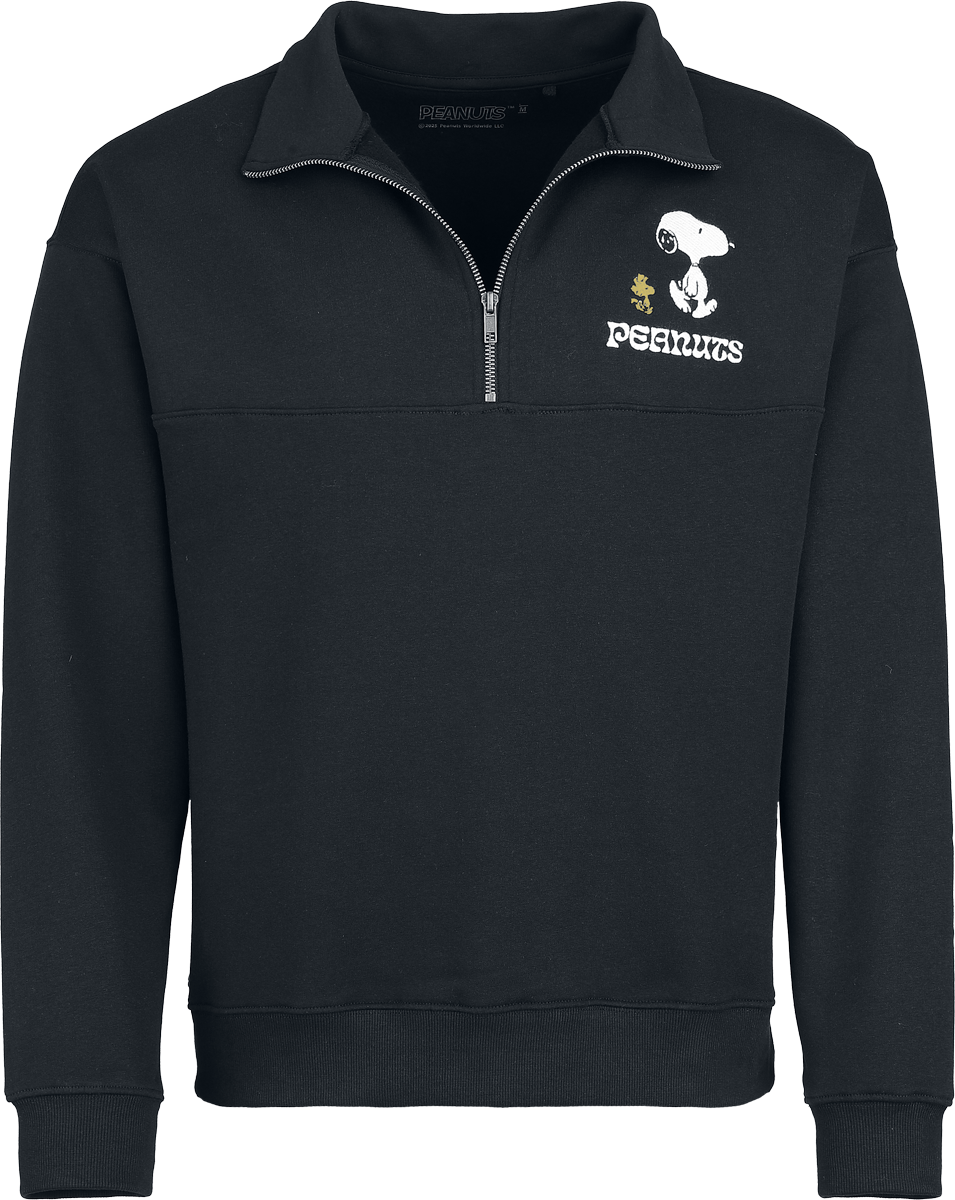 Sweat-shirt  de Snoopy - Peanuts - Snoopy & Woodstock - Pull Semi-Zip - S à 3XL - pour Homme - noir - Snoopy - View 2