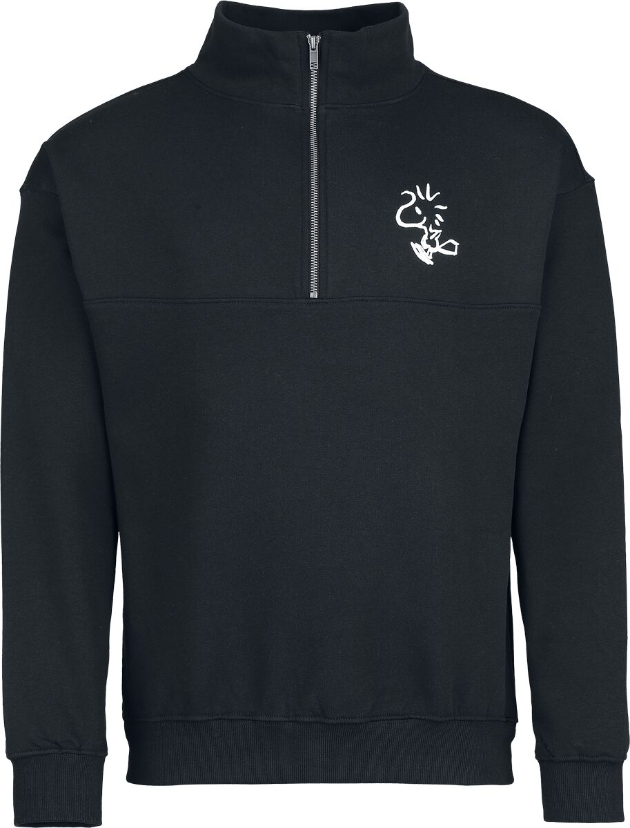 Sweat-shirt  de Snoopy - Peanuts - Woodstock - Pull Semi-Zip - S à 3XL - pour Homme - noir - Snoopy