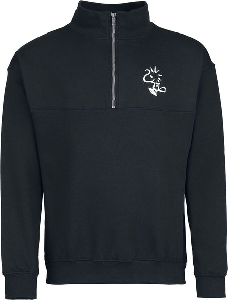 Sweat-shirt  de Snoopy - Peanuts - Woodstock - Pull Semi-Zip - S à 3XL - pour Homme - noir - Snoopy