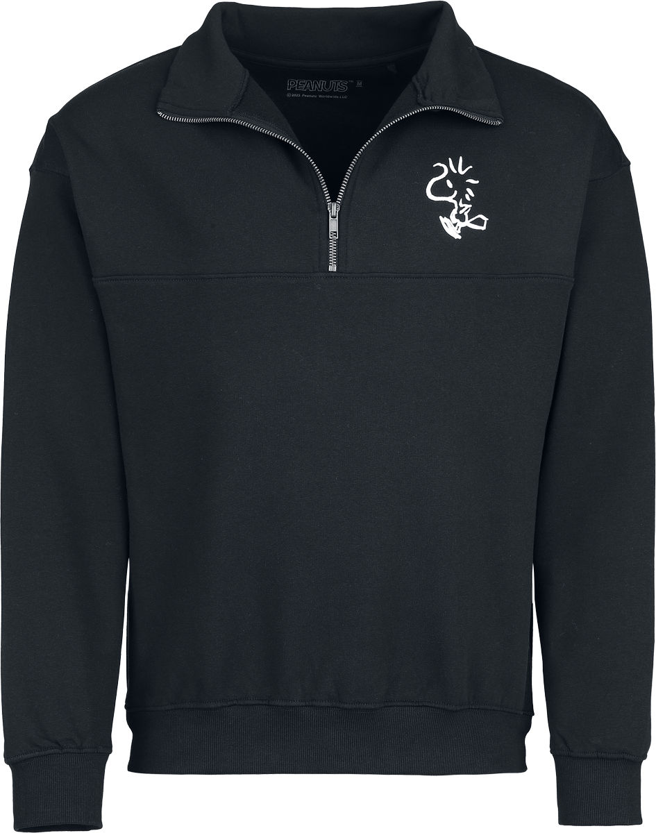 Sweat-shirt  de Snoopy - Peanuts - Woodstock - Pull Semi-Zip - S à 3XL - pour Homme - noir - Snoopy - View 2