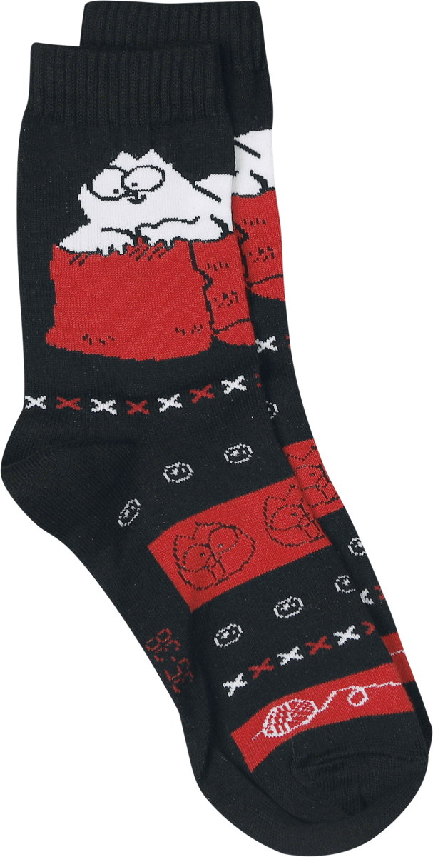 Chaussettes  de Simon's Cat - Simon's Cat - Lot de 2 - EU35-38 à EU 39-42 - pour Unisexe - multicolore - Simon's Cat - View 2