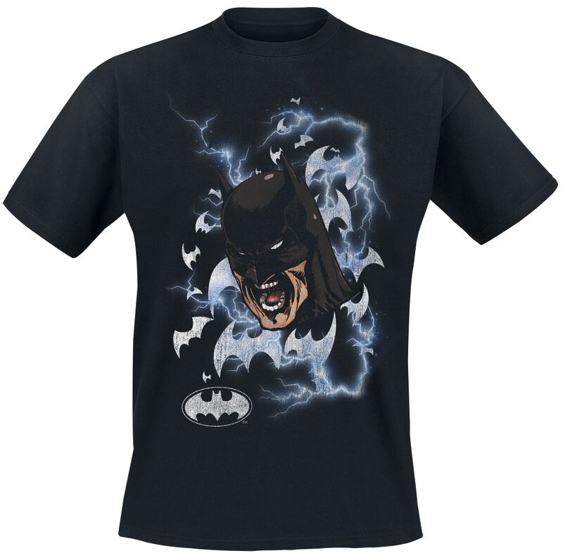 T-Shirt Manches courtes  de Batman - Chauve-Souris Éclair - M à 3XL - pour Homme - noir - Batman