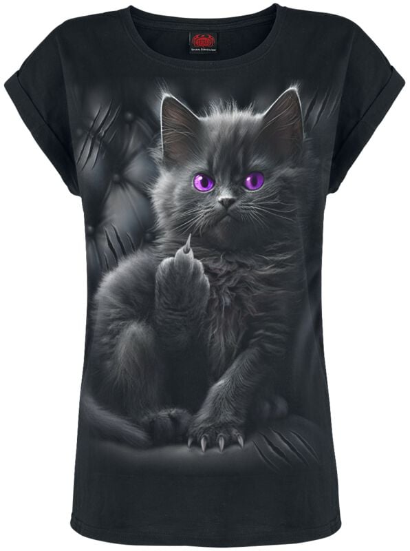 T-Shirt Manches courtes  de Spiral - Cattitude - T-Shirt - S à XXL - pour Femme - noir - Spiral