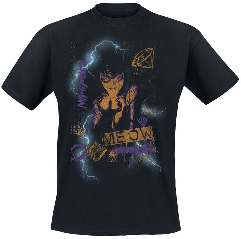 T-Shirt Manches courtes  de Batman - Catwoman - Meow - M à 3XL - pour Homme - noir - Batman