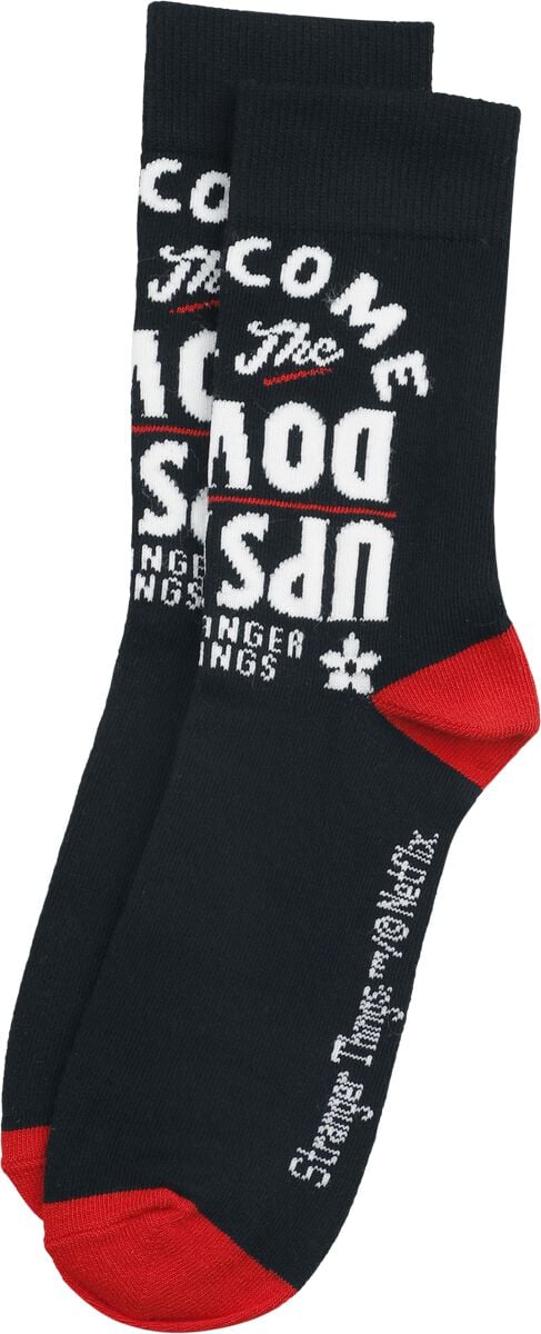 Chaussettes  de Stranger Things - Upside Down - S-M à L-XL - pour Unisexe - noir/rouge/blanc - Stranger Things