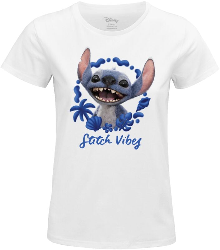 T-Shirt Manches courtes Disney de Lilo & Stitch - Stitch Vibes - S à XXL - pour Femme - blanc - Lilo & Stitch