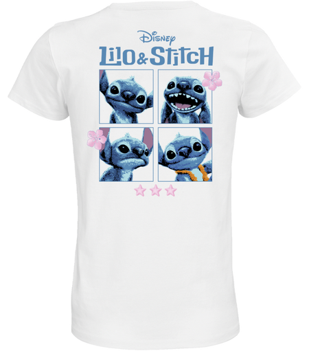 T-Shirt Manches courtes Disney de Lilo & Stitch - Stitch Faces - S à XXL - pour Femme - blanc - Lilo & Stitch - View 2