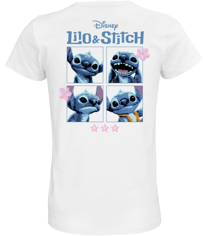 T-Shirt Manches courtes Disney de Lilo & Stitch - Stitch Faces - S à XXL - pour Femme - blanc - Lilo & Stitch - View 2