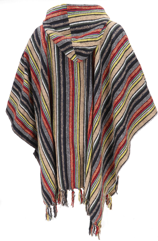 Gilets & Ponchos  de Guru-Shop - Poncho Hippie chic, Ethno Poncho, Andenponcho beige/grün - Standard - pour Homme - multicolore - Guru-Shop - View 2