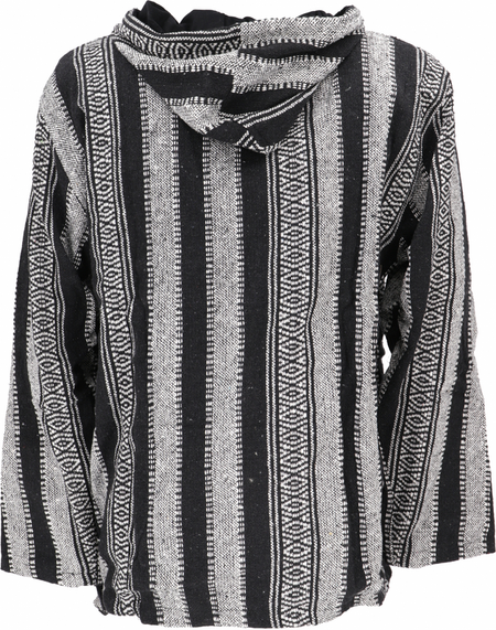 Sweat-shirt à capuche  de Guru-Shop - Goa Kapuzenshirt, Baja Hoodie, Boho Style Kapuzenpullover - schwarz - S à L - pour Homme - noir - Guru-Shop - View 2
