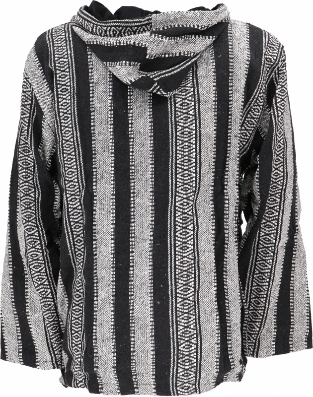 Sweat-shirt à capuche  de Guru-Shop - Goa Kapuzenshirt, Baja Hoodie, Boho Style Kapuzenpullover - schwarz - S à L - pour Homme - noir - Guru-Shop - View 2
