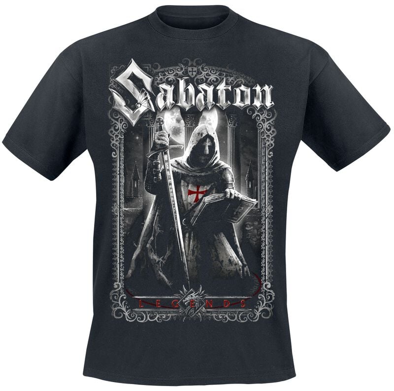 T-Shirt Manches courtes  de Sabaton - Templars - S à 5XL - pour Homme - noir - Sabaton