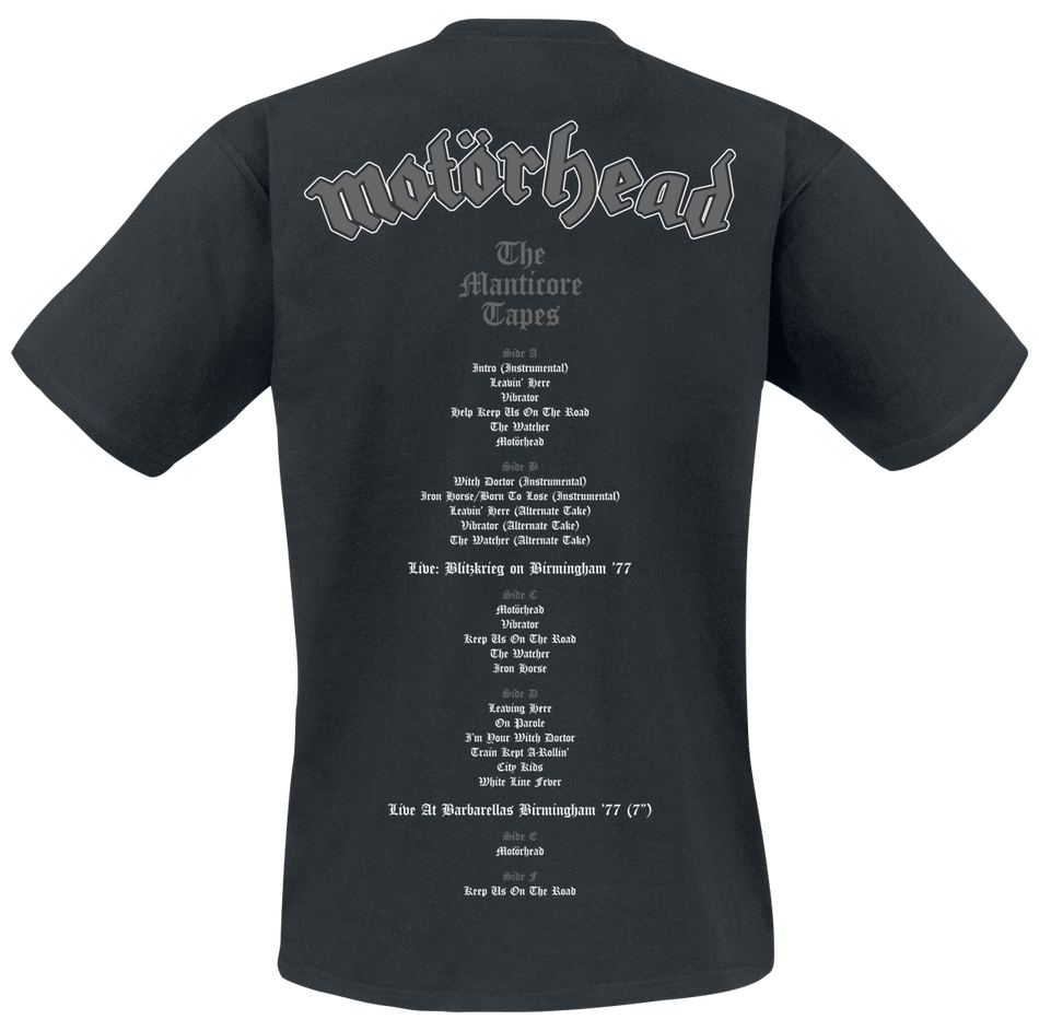 T-Shirt Manches courtes  de Motörhead - The Manticore Tapes Tracklist - S à 4XL - pour Homme - noir - Motörhead - View 2