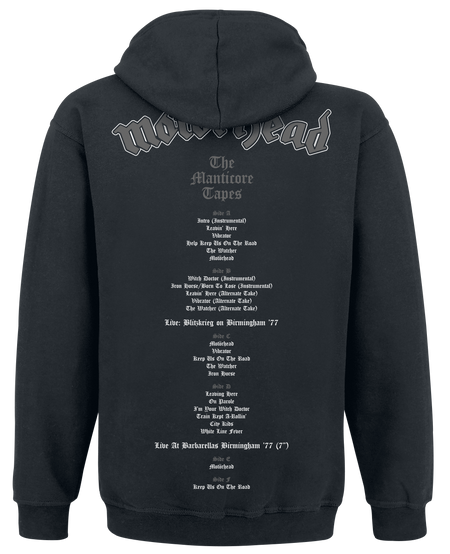 Sweat-shirt à capuche  de Motörhead - The Manticore Tapes Tracklist - S à XXL - pour Homme - noir - Motörhead - View 2