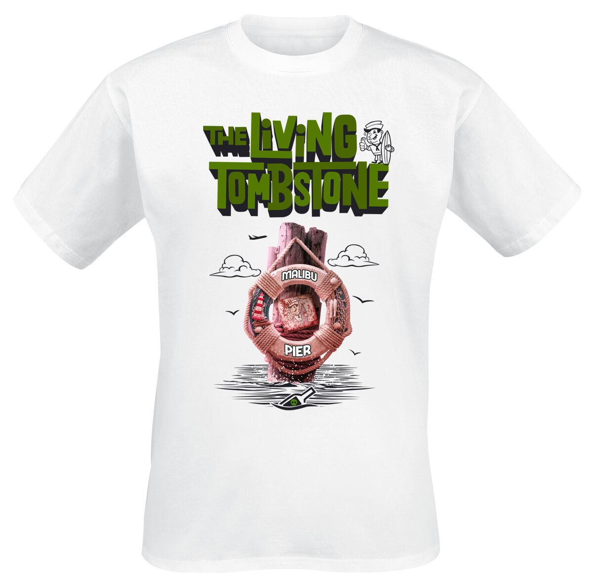 T-Shirt Manches courtes  de The Living Tombstone - Malibu Pier - S à XXL - pour Homme - blanc - The Living Tombstone