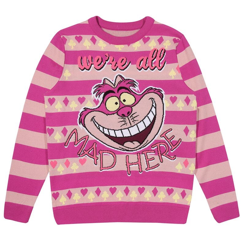 Pull tricoté Disney de Alice Au Pays Des Merveilles - All Mad Here - S à L - pour Homme - multicolore - Alice Au Pays Des Merveilles