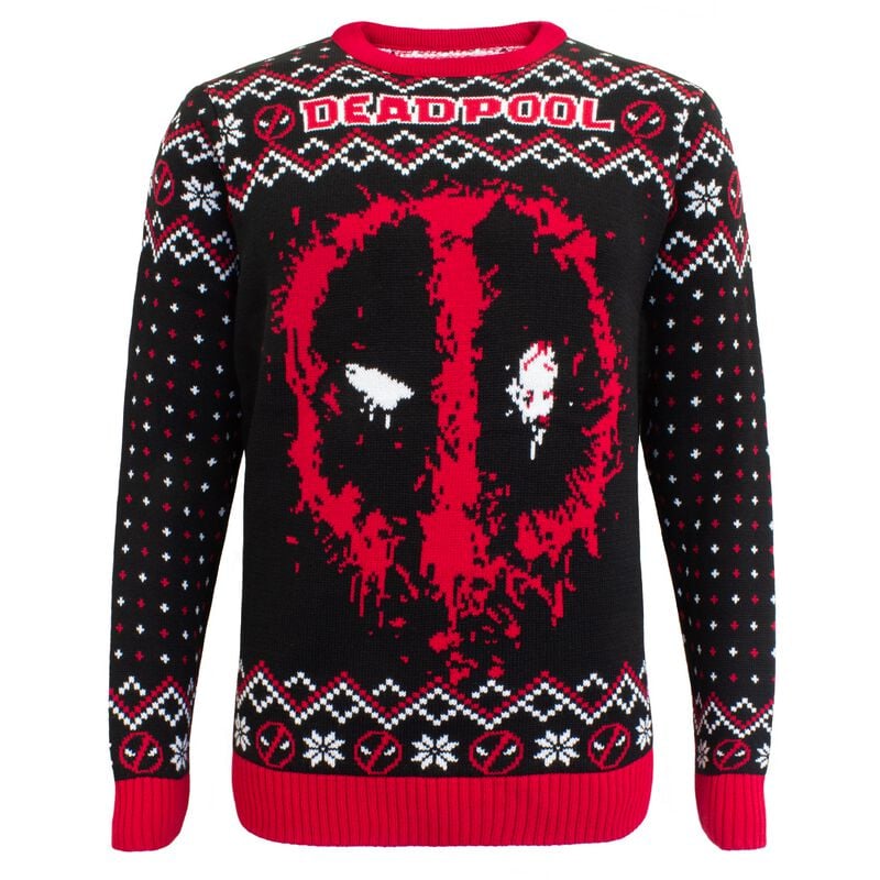 Pull de Noël Disney de Deadpool - Deadpool - Spray - S à XXL - pour Homme - noir/rouge/blanc - Deadpool