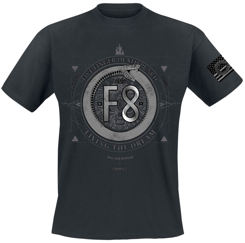 T-Shirt Manches courtes  de Five Finger Death Punch - Living The Dream Infinity Snake - S à M - pour Homme - noir - Five Finger Death Punch