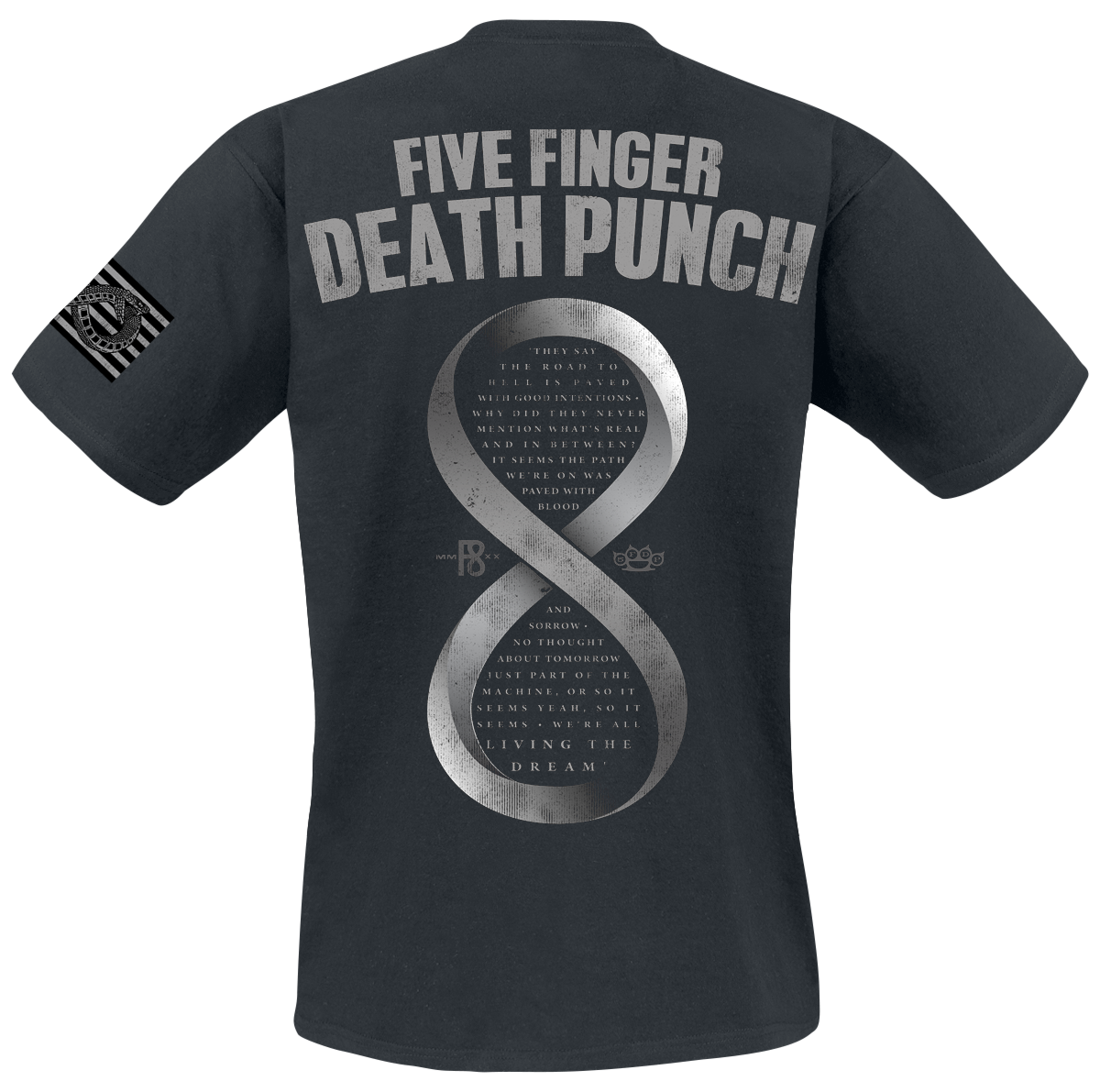 T-Shirt Manches courtes  de Five Finger Death Punch - Living The Dream Infinity Snake - S à M - pour Homme - noir - Five Finger Death Punch - View 2