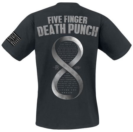 T-Shirt Manches courtes  de Five Finger Death Punch - Living The Dream Infinity Snake - S à M - pour Homme - noir - Five Finger Death Punch - View 2
