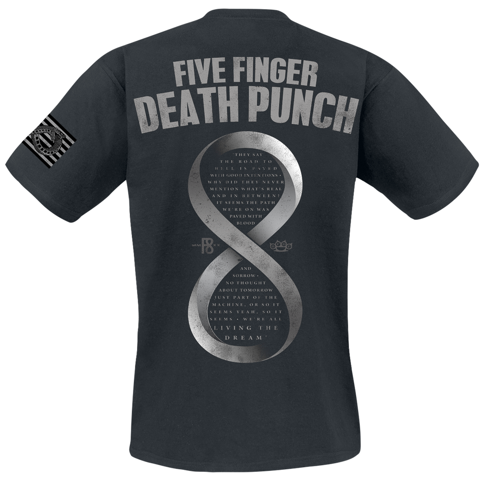 T-Shirt Manches courtes  de Five Finger Death Punch - Living The Dream Infinity Snake - S à M - pour Homme - noir - Five Finger Death Punch - View 2