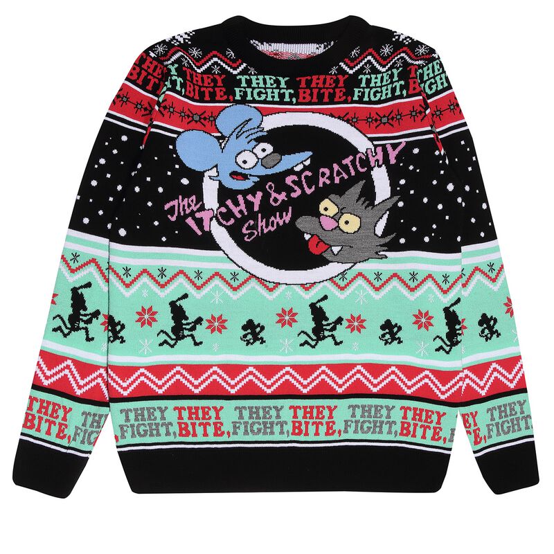 Pull de Noël  de Les Simpson - Die Simpsons - Itchy & Scratchy - S à XXL - pour Homme - multicolore - Les Simpson