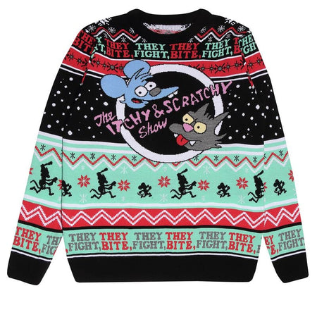 Pull de Noël  de Les Simpson - Die Simpsons - Itchy & Scratchy - S à XXL - pour Homme - multicolore - Les Simpson