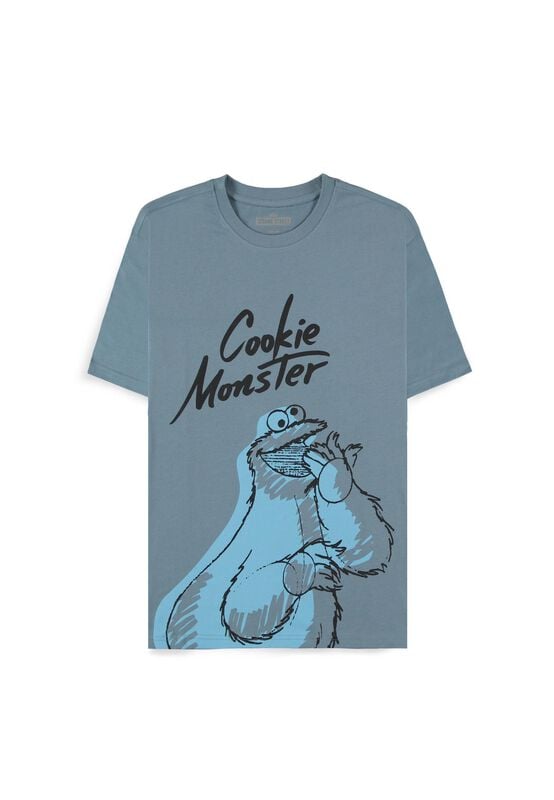 T-Shirt Manches courtes  de Sesame Street - Cookie Monster - S à XXL - pour Homme - bleu - Sesame Street