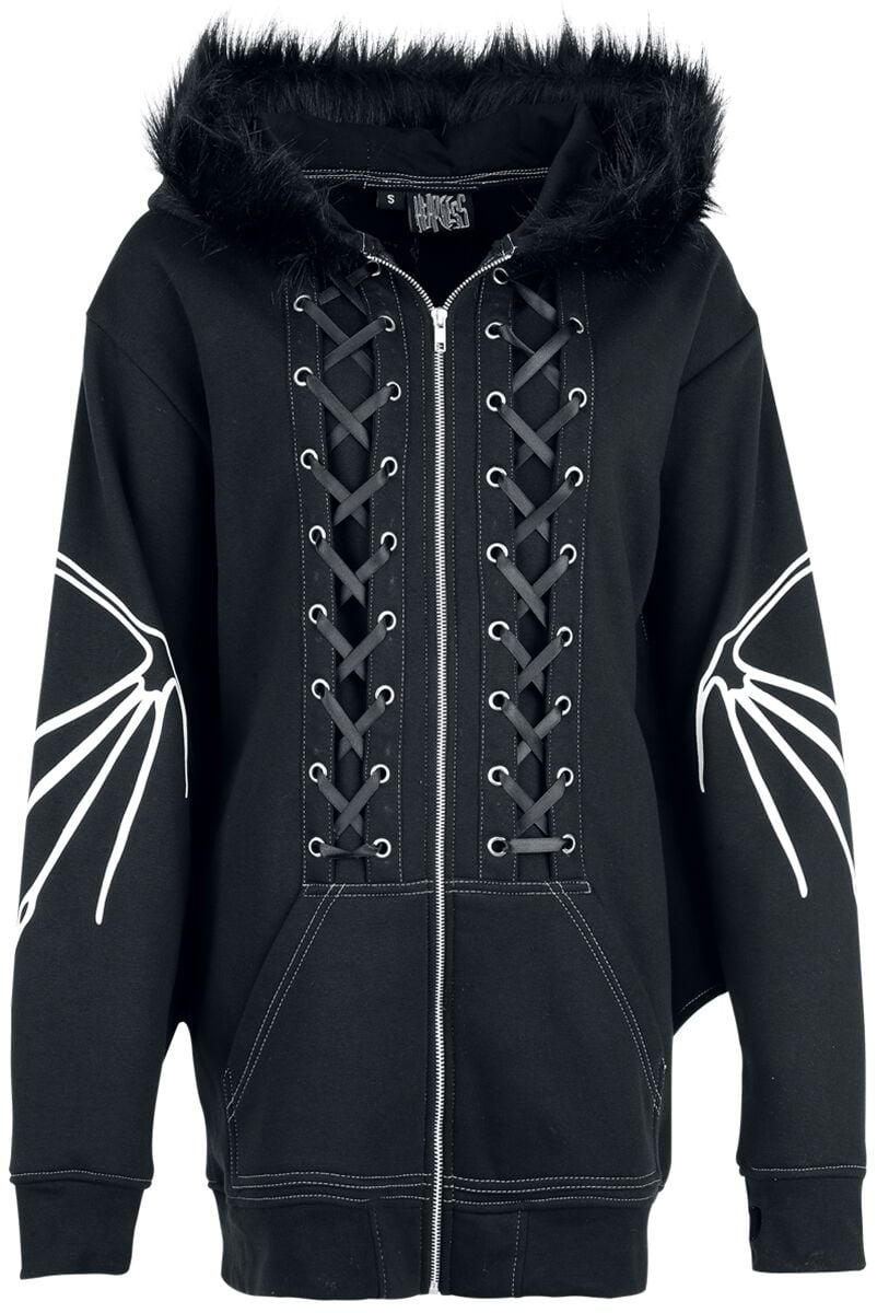 Sweat-shirt zippé à capuche  de Vixxsin - Anatomie Chauve-Souris - Veste à Capuche - XS à 3XL - pour Femme - noir - Vixxsin