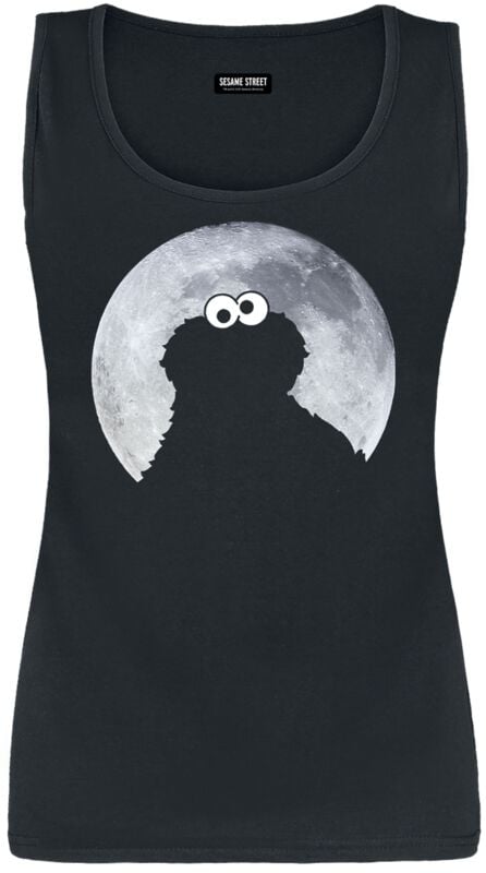 Top  de Sesame Street - Krümelmonster - Moonlight - Cookie Monster - S à XL - pour Femme - noir - Sesame Street