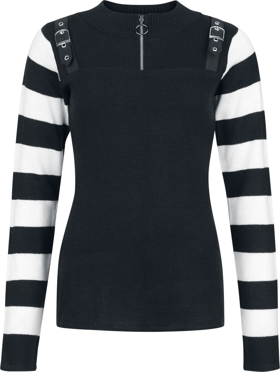 Sweat-shirt  de Poizen Industries - Revel Top - XS à 3XL - pour Femme - noir/blanc - Poizen Industries