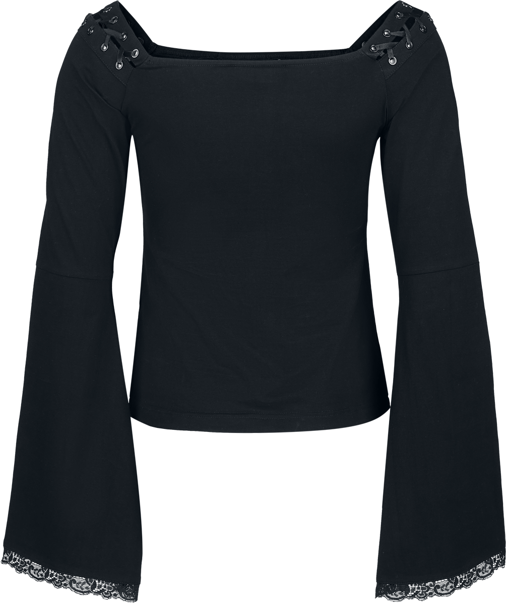 T-shirt manches longues  de Poizen Industries - Maelys Top - L à XXL - pour Femme - noir - Poizen Industries - View 2