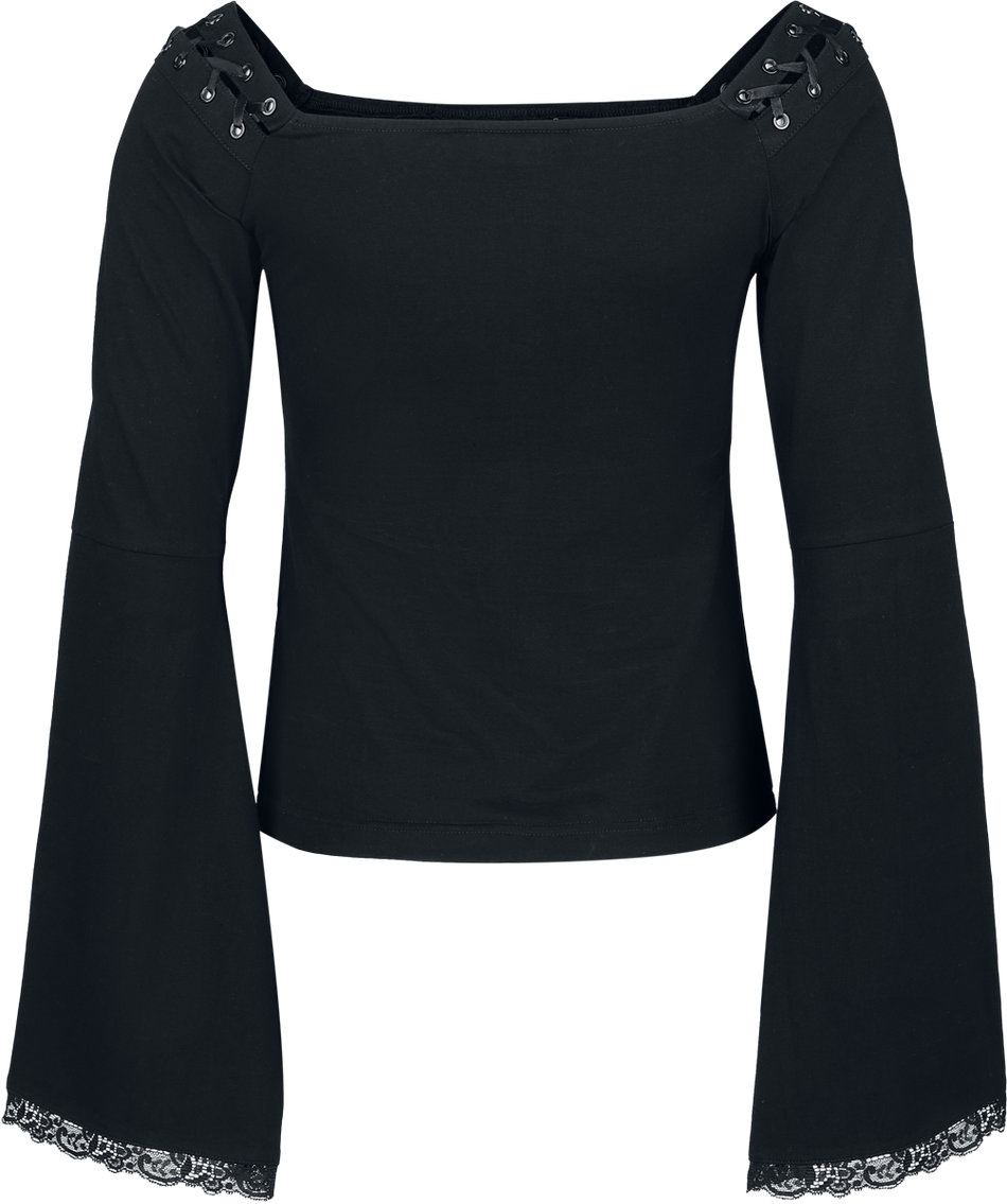 T-shirt manches longues  de Poizen Industries - Maelys Top - L à XXL - pour Femme - noir - Poizen Industries - View 2