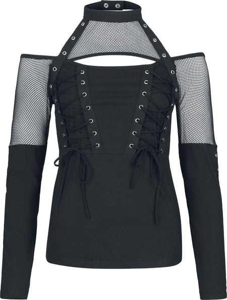 T-shirt manches longues  de Chemical Black - Waneta Top - XS à XXL - pour Femme - noir - Chemical Black