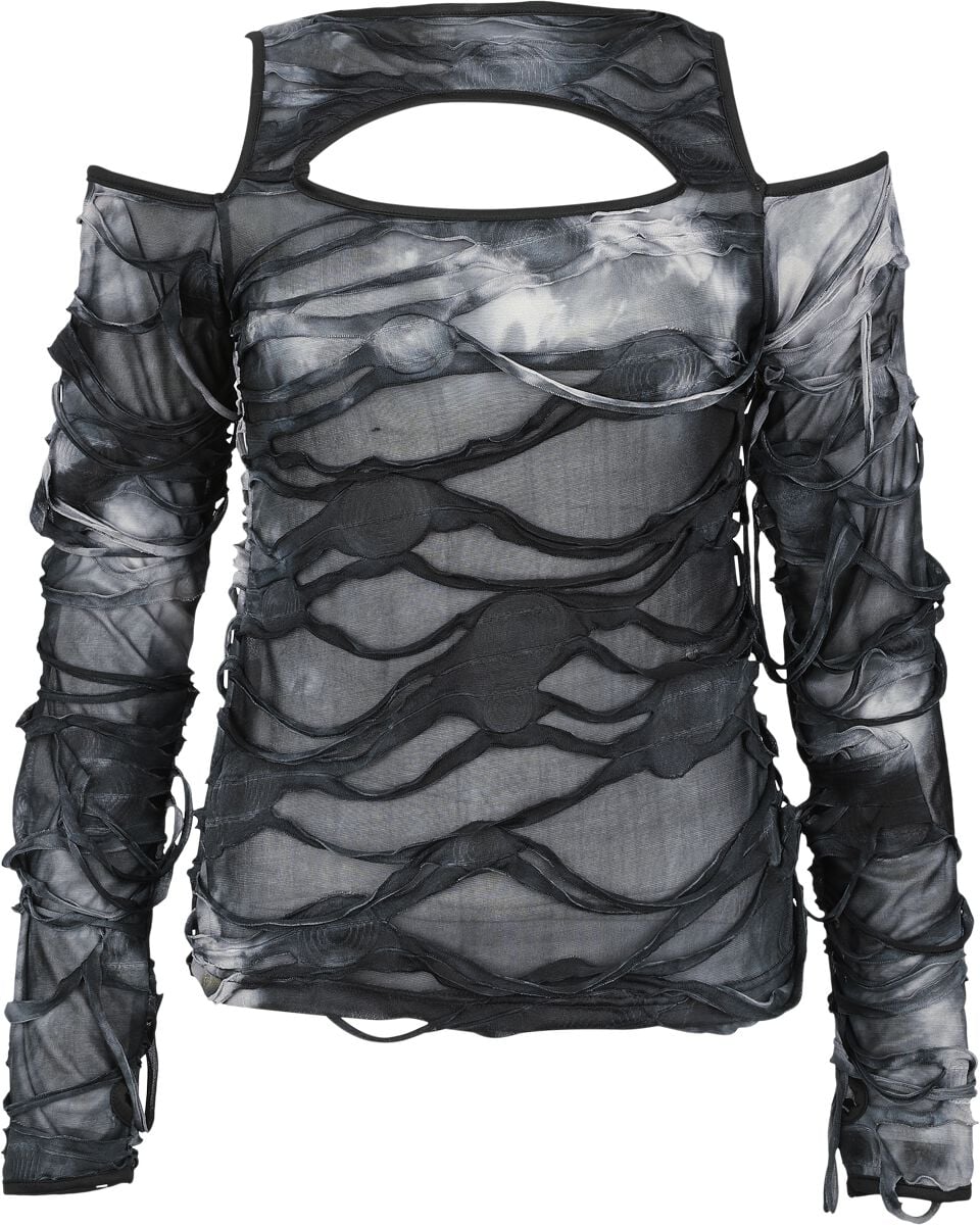 T-shirt manches longues  de Chemical Black - Viola Top - XS à S - pour Femme - noir/gris - Chemical Black