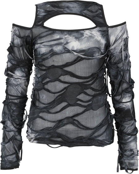 T-shirt manches longues  de Chemical Black - Viola Top - XS à S - pour Femme - noir/gris - Chemical Black