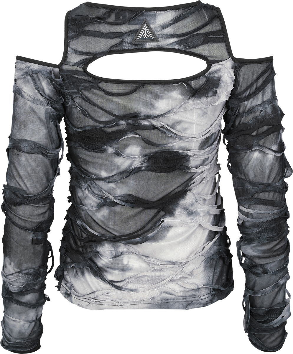 T-shirt manches longues  de Chemical Black - Viola Top - XS à L - pour Femme - noir/gris - Chemical Black - View 2