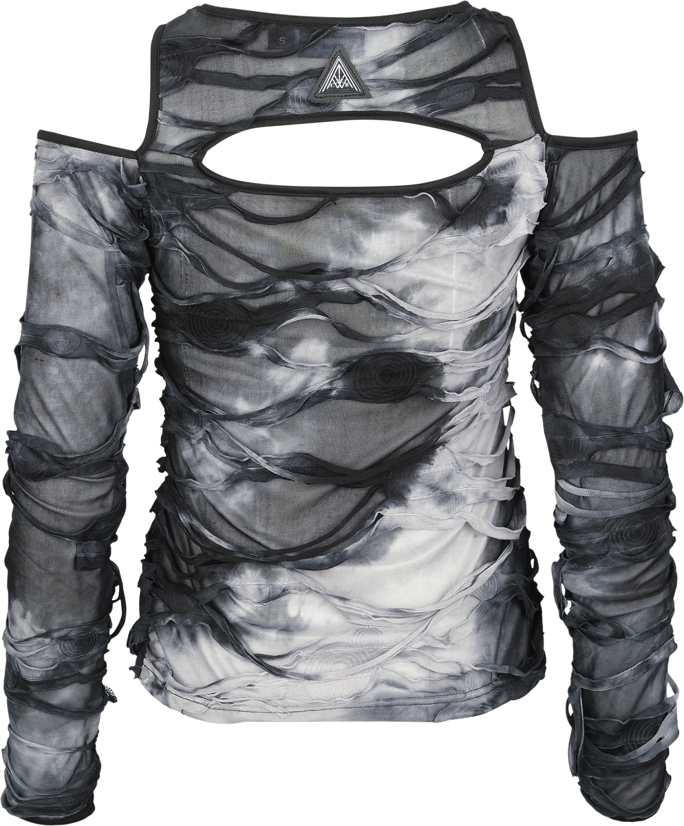 T-shirt manches longues  de Chemical Black - Viola Top - XS à S - pour Femme - noir/gris - Chemical Black - View 2