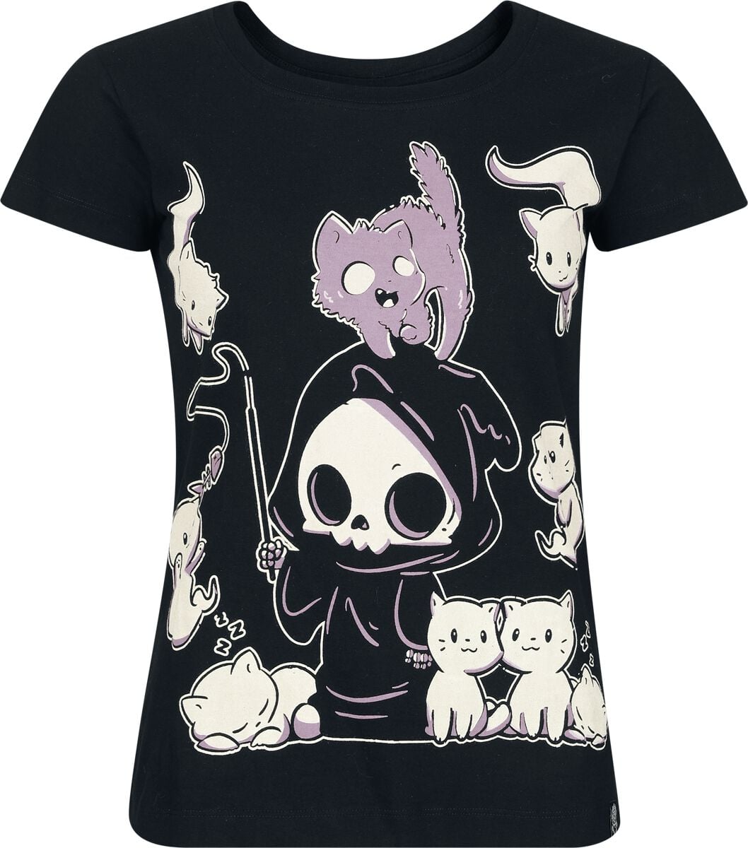 T-Shirt Manches courtes  de Cupcake Cult - Nine Lives - T-Shirt - XS à 4XL - pour Femme - noir - Cupcake Cult