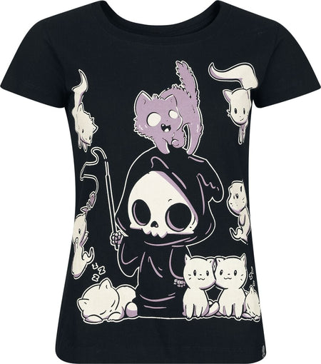 T-Shirt Manches courtes  de Cupcake Cult - Nine Lives - T-Shirt - XS à 4XL - pour Femme - noir - Cupcake Cult