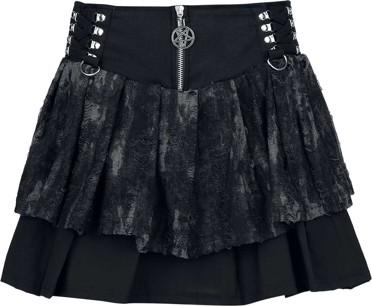 Jupe courte  de Heartless - Nicandra Skirt - XS à 4XL - pour Femme - noir/gris - Heartless