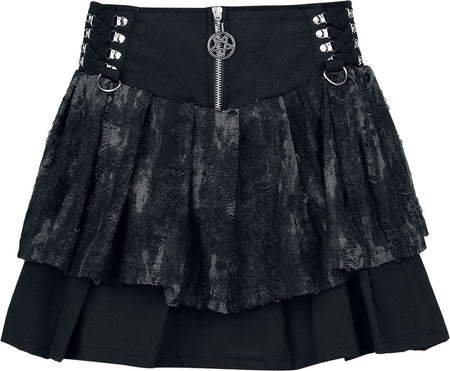 Jupe courte  de Heartless - Nicandra Skirt - XS à 4XL - pour Femme - noir/gris - Heartless